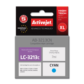Activejet AB-3213CN Tusz (zamiennik Brother LC3213C; Supreme; 7 ml; niebieski)