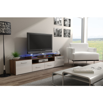 Szafka RTV EVORA 200 śliwa/biały połysk