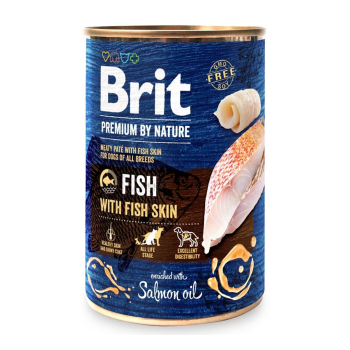BRIT PREMIUM BY NATURE - FISH&FISH SKIN - mokra karma dla psa -400g