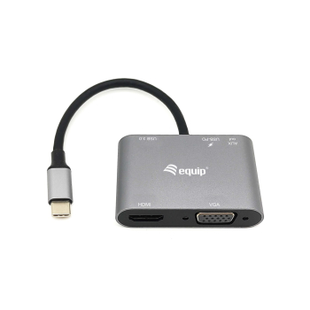 Equip Dock  5-1 USB-C->HDMI,VGA,USB-A,AUX,100W USB-C   0.15m
