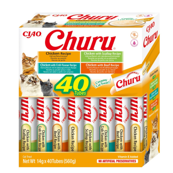INABA CAT CHURU VARIETIES kurczak - przysmak dla kota 40x14 g