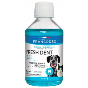 FRANCODEX Fresh dent - płyn do higieny jamy ustnej dla psów i kotów 250 ml