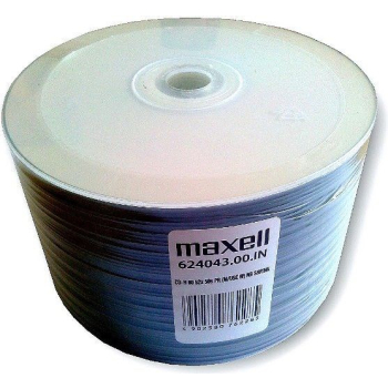 MAXELL CD-R 700MB, 50 szt. w opakowaniu SHRINK, prędkość zapisu 52X, 80 min. Płyty wysokiej jakości z możliwością nadruku, żywe kolory i trwałość zapi