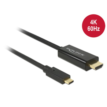 Delock Kabel USB Type-C? Stecker > HDMI-A Stecker DP-Alt Mode 4K 60 Hz 2 m schwa