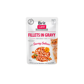 BRIT Care Fillets in Gravy filety z łososiem w sosie - mokra karma dla kota - 85 g