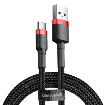 Kabel Baseus Cafule CATKLF-A91 (USB 2.0 - USB typu C ; 0,50m; kolor czarno-czerwony)