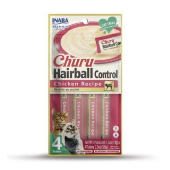 INABA CAT CHURU HAIRBALL CHICKEN 4x14g (56g)