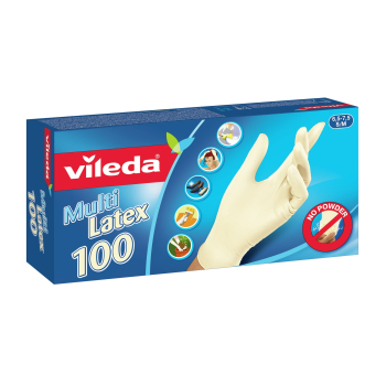 Rękawice lateksowe Vileda Natural Latex S/M 100 szt