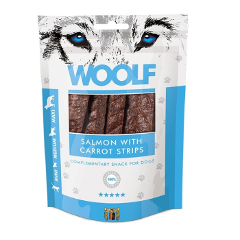 WOOLF SALMON WITH CARROT STRIPS przysmak dla psa  100g