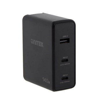 UNITEK ŁADOWARKA GAN 2X USB-C, USB-A, 140W