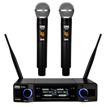 DVS2 - Mikrofon bezprzewodowy, 2x nadajnik doręczny  + baza, pasmo UHF 560-590 MHz