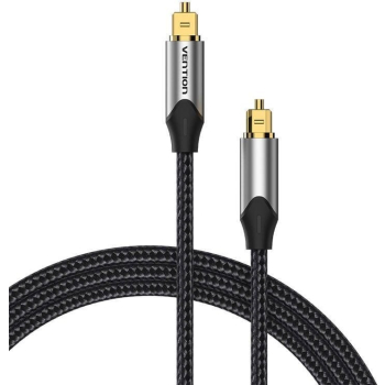 Kabel audio optyczny Vention w oplocie z aluminiowym złączem 5m szary