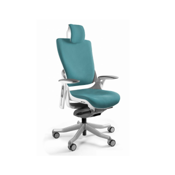 Fotel biurowy Wau 2 BL413 tkanina tealblue/biały