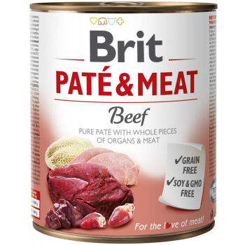 BRIT PATÉ & MEAT z wołowiną - mokra karma dla psa - puszka - 800 g