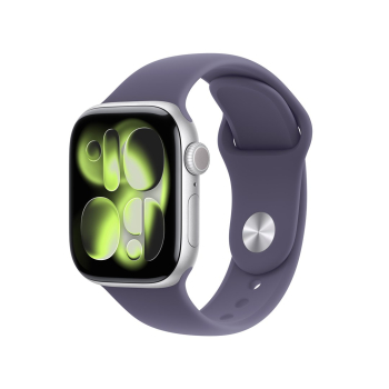 Apple Watch Series 11 42mm Srebrna aluminiowa koperta z paskiem sportowym Mist Violet - S/M