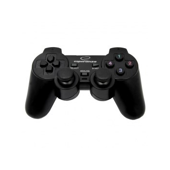 Gamepad Esperanza EG106 (PC, PS2, PS3; kolor czarny) (WYPRZEDAŻ)