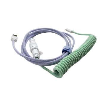 Ducky Premicord kabel USB 1,8 m USB A USB C Niebieski, Zielony