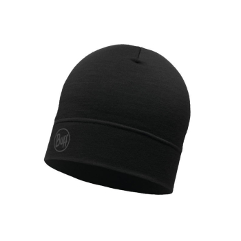 BUFF Czapka MERINO LIGHTWEIGHT BEANIE SOLID BLACK onesize Standard