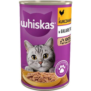 WHISKAS Adult puszka kurczak galaretka 400g