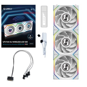 Lian Li UNI FAN SL Wireless LCD 120 Reverse Blade Obudowa komputera Wentylator 12 cm Biały 3 szt.