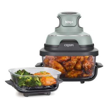 Ninja CRISPi Pojedyńczy 3,8 l 1700 W Frytkownica na gorące powietrze Zielony, Szary, Przezroczysty