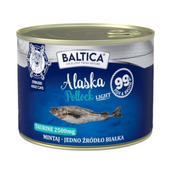 BALTICA EXCELLENT Karma mokra kot Alaska Pollock LIGHT (Mintaj)  185g
