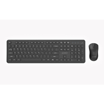 GEMBIRD BEZPRZEWODOWY ZESTAW KLAWIATURY + MYSZ SLIM PRO BUSINESS NA BIURKO, CZARNY, UKŁAD US