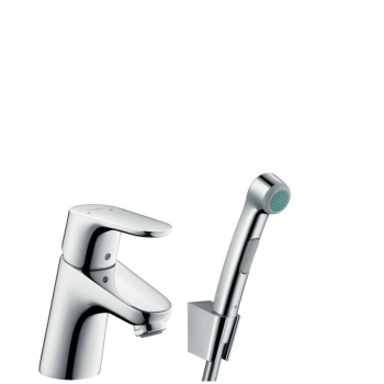 Bateria Hansgrohe Focus E2 z czarnymi włosami, barwy