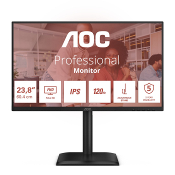 AOC 24E4U monitor komputerowy 60,5 cm (23.8") 1920 x 1080 px Full HD LED Czarny