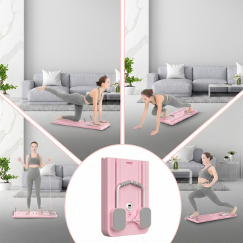 Extralink DESKA DO PILATESU RÓZOWA REFORMER DO CWICZEN BRZUCHA POMPKI
