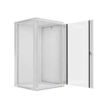 Szafa jednosekcyjna Lanberg WF01-6622-10S (22U; 1080mm / 600mm / 600 mm; wisząca; Szklane; 19''; kolor szary)