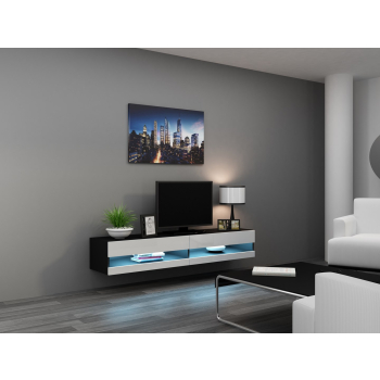 Szafka RTV VIGO NEW '180' 30/180/40 czarny/biały pł