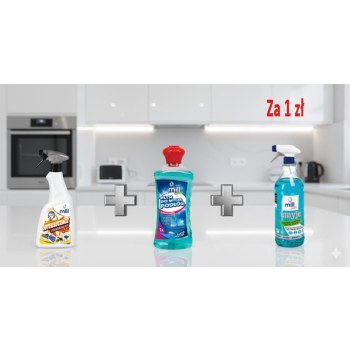 MILL Odplamiacz+Płyn do mycia+Płyn do szyb