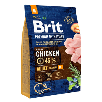 BRIT PREMIUM BY NATURE Adult M - sucha karma z kurczakiem dla psów dorosłych ras średnich - 8 kg