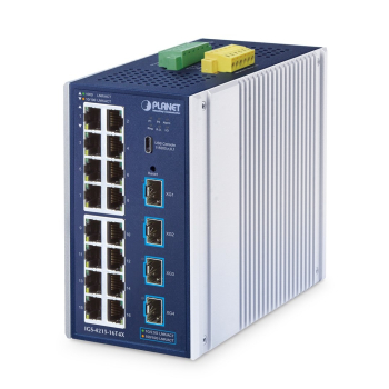 PLANET IGS-4215-16T4X przełącznik sieciowy Zarządzany L2/L4 Gigabit Ethernet (10/100/1000) Aluminium, Niebieski
