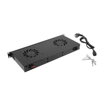 LANBERG PANEL WENTYLACYJNY 1U LCD 19" Z TERMOSTATEM 2 WENTYLATORY 230V CZARNY