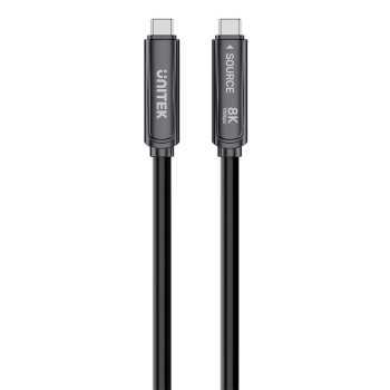 UNITEK KABEL OPTYCZNY USB-C 10 GBPS PD 60W 8K@30HZ CZARNY 15M