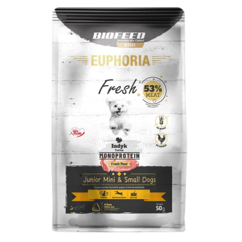 BIOFEED Euphoria fresh meat Junior Indyk Mono XS/S 50gr