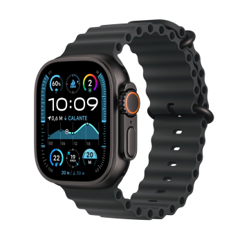 Apple Watch Ultra 2 GPS + Cellular 49 mm tytanowa koperta z czarnym paskiem w kształcie oceanu (MX4P3FD/A)