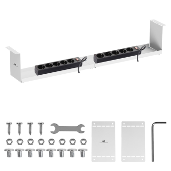 MACLEAN KOMPAKTOWY ORGANIZER PODBIURKOWY NA KABLE, MAX. OBCIĄŻENIE 5KG, BIAŁY, MC-107 W