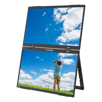 Monitor przenośny Verbatim Dual Monitor Essentials 15,6" IPS FHD Mini HDMI 2xUSB-C głośniki