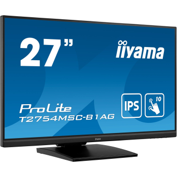 iiyama ProLite T2754MSC-B1AG monitor komputerowy 68,6 cm (27") 1920 x 1080 px Full HD LED Ekran dotykowy Przeznaczony dla wielu użytkowników Czarny