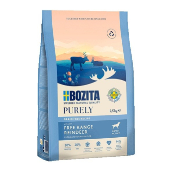 BOZITA Purely  renifer karma bezzbożowa dla dorosłych aktywnych psów 2,5 kg