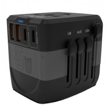 INCA Universal Reiseadapter +USA/EU/UK/AUS           schwarz