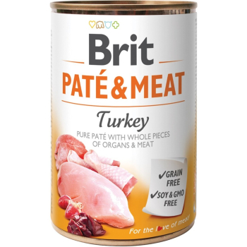 BRIT PATÉ & MEAT z indykiem - mokra karma dla psa - puszka - 400 g