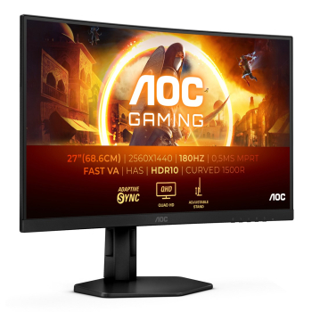 AOC G4 CQ27G4X monitor komputerowy 68,6 cm (27") 2560 x 1440 px Quad HD LCD Czarny