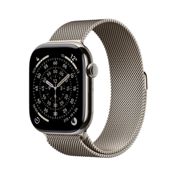 Apple Watch Series 11 Cellular 46 mm koperta z naturalnego tytanu z paskiem z naturalnej siateczki - M/L