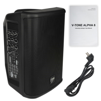 V-TONE ALPHA 8 - Kolumna aktywna akumulatorowa 8", Bluetooth, TWS, DSP, AUX, 95W, RMS, wbudowany mikser