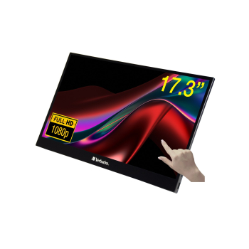 Monitor komputerowy Verbatim 49593 43,9 cm (17.3") 1920 x 1080 px Full HD LCD Ekran dotykowy Czarny