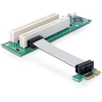 Karta rozszerzeń Delock Riser card PCI Express x1 na 2x PCI 32Bit 5 V z elastycznym kablem 9 cm lewy wstawka